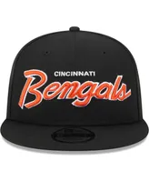 Men's New Era Black Cincinnati Bengals Main Script 9FIFTY Snapback Hat