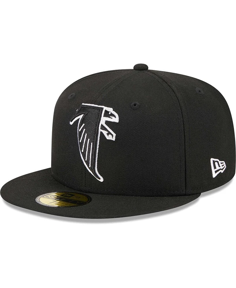 Men's New Era Black Atlanta Falcons Throwback Main 59FIFTY Fitted Hat