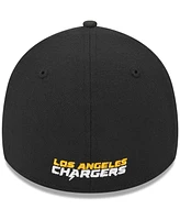 Men's New Era Black Los Angeles Chargers Main 39THIRTY Flex Hat