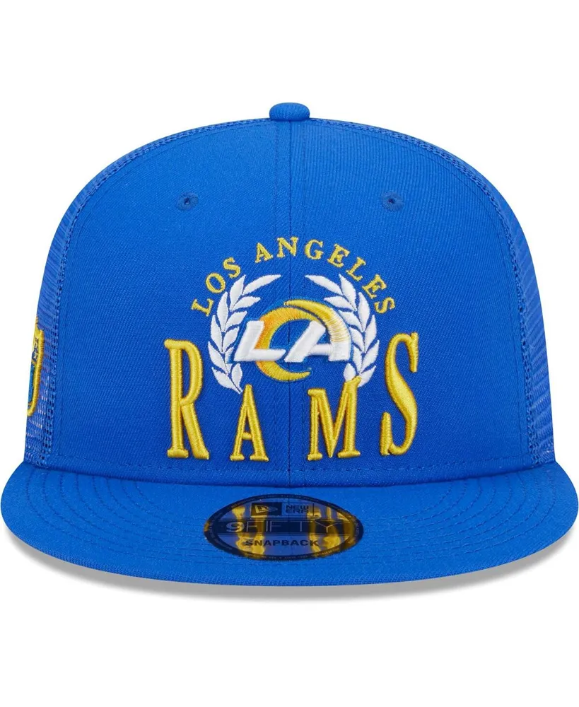 Men's New Era Royal Los Angeles Rams Collegiate Trucker 9FIFTY Snapback Hat