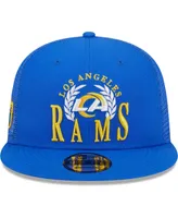 Men's New Era Royal Los Angeles Rams Collegiate Trucker 9FIFTY Snapback Hat