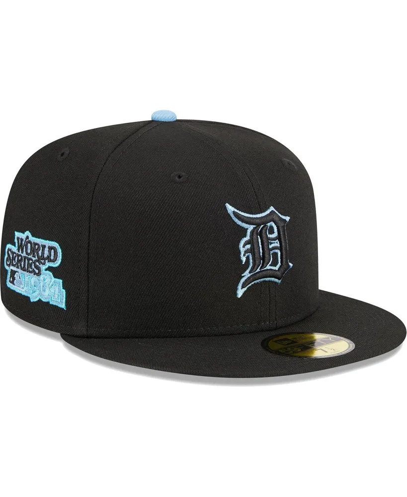 Men's New Era Black Detroit Tigers Pastel Undervisor 59FIFTY Fitted Hat