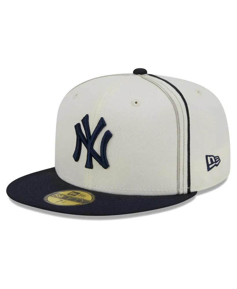 Men's New Era Cream, Navy York Yankees Chrome Sutash 59FIFTY Fitted Hat