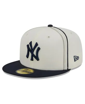 Men's New Era Cream, Navy York Yankees Chrome Sutash 59FIFTY Fitted Hat