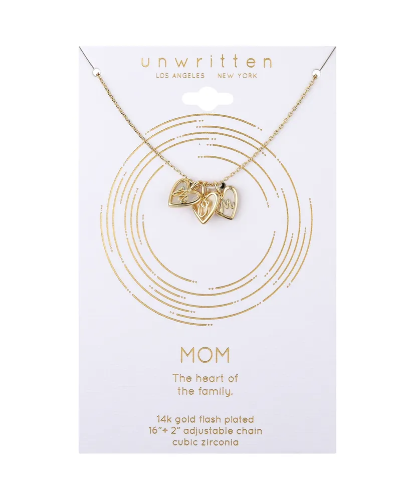Unwritten Mother of Pearl "Mom" 14K Gold Plated Necklace