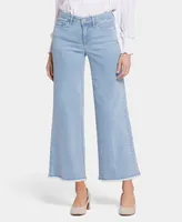 Nydj Women's Teresa Wide Leg Ankle Fray Hems Jeans