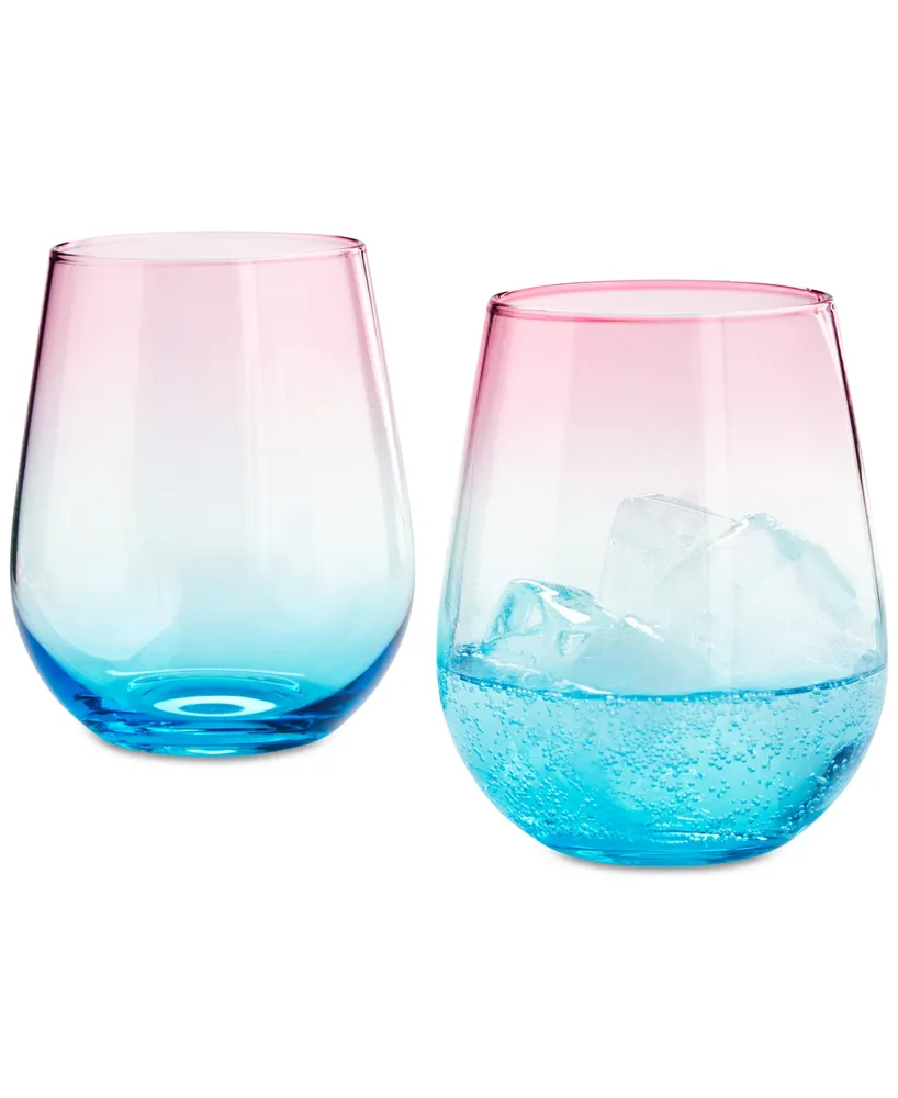 The cellar Southwest Acrylic Cactus Margarita Glasses, Set of 2, Created for Macy's - Blue