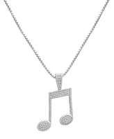 Men's Diamond Pave Music Note 22" Pendant Necklace (1/4 ct. t.w.) in Sterling Silver