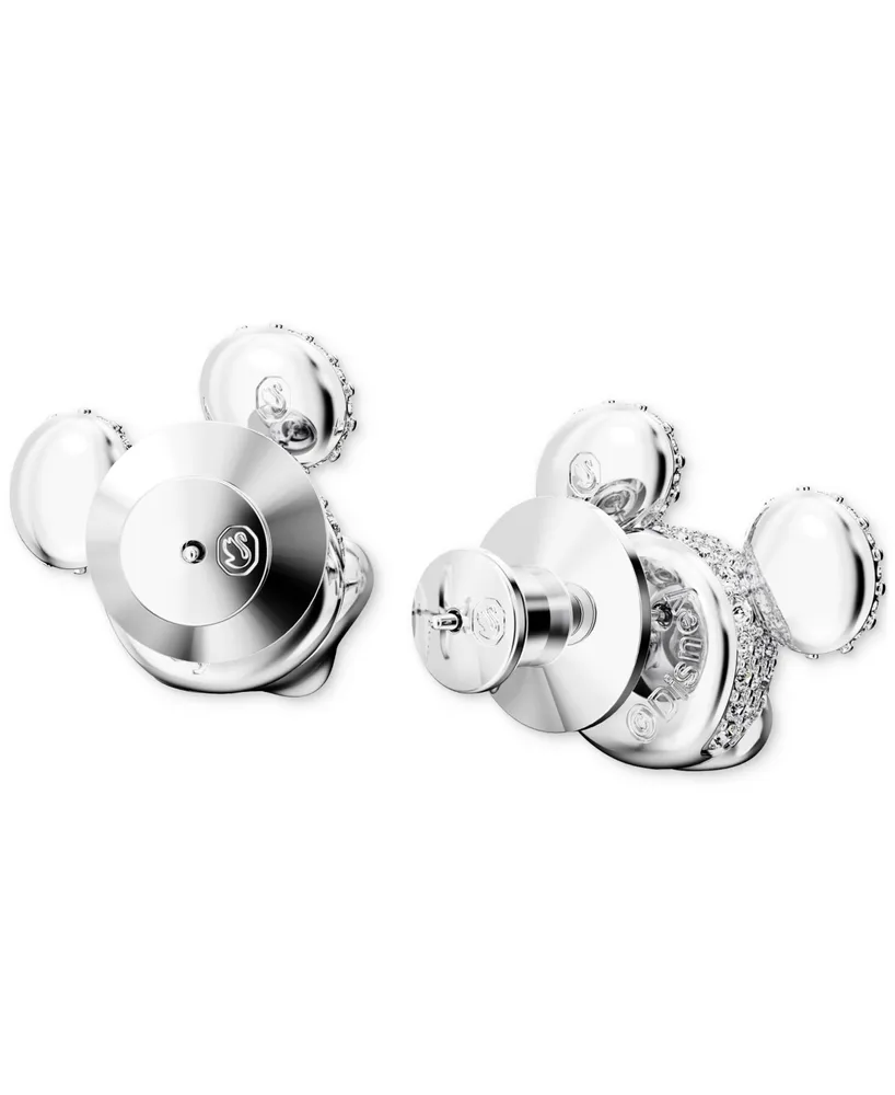 Swarovski Disney Mickey Mouse Silver-Tone Crystal Stud Earrings