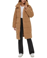 Levi's Women's Long Sherpa Snap-Closure Teddy Coat