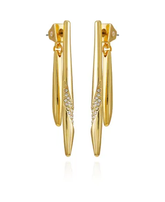 Vince Camuto Gold-Tone Glass Stone Front And Back Dangle Drop Earrings