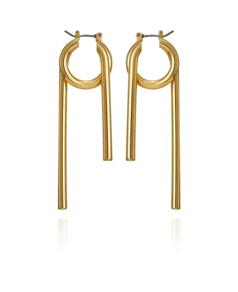 Vince Camuto Gold-Tone Long Twisted Drop Earrings