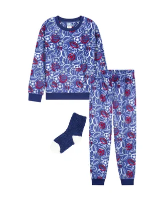 Max & Olivia Big Boys Pajama with Socks, 3 Piece Set