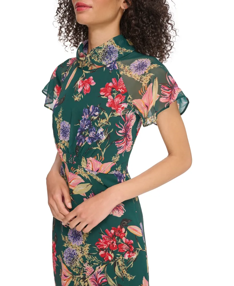 Vince Camuto Women's Floral Flounce Dress - Macy's
