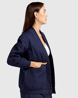 Belle & Bloom Women's Over It Quilted Bomber Jacket