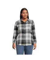 Lands' End Plus Flannel Boyfriend Fit Long Sleeve Shirt