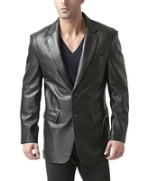 Bgsd Men Classic Two-Button Leather Blazer