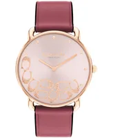 Coach Women's Elliot Rouge Leather Watch 36mm