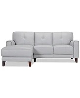 Closeout! Ashlinn 86" 2-Pc. Pastel Leather Sectional, Created for Macy's
