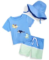 First Impressions Baby Boys Floatie Friends Swim Shirt, Shorts and Hat, 3 Piece Set, Created for Macy's