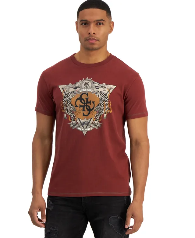 Guess Men's Alameda Burnout Tiger Graphic T-Shirt