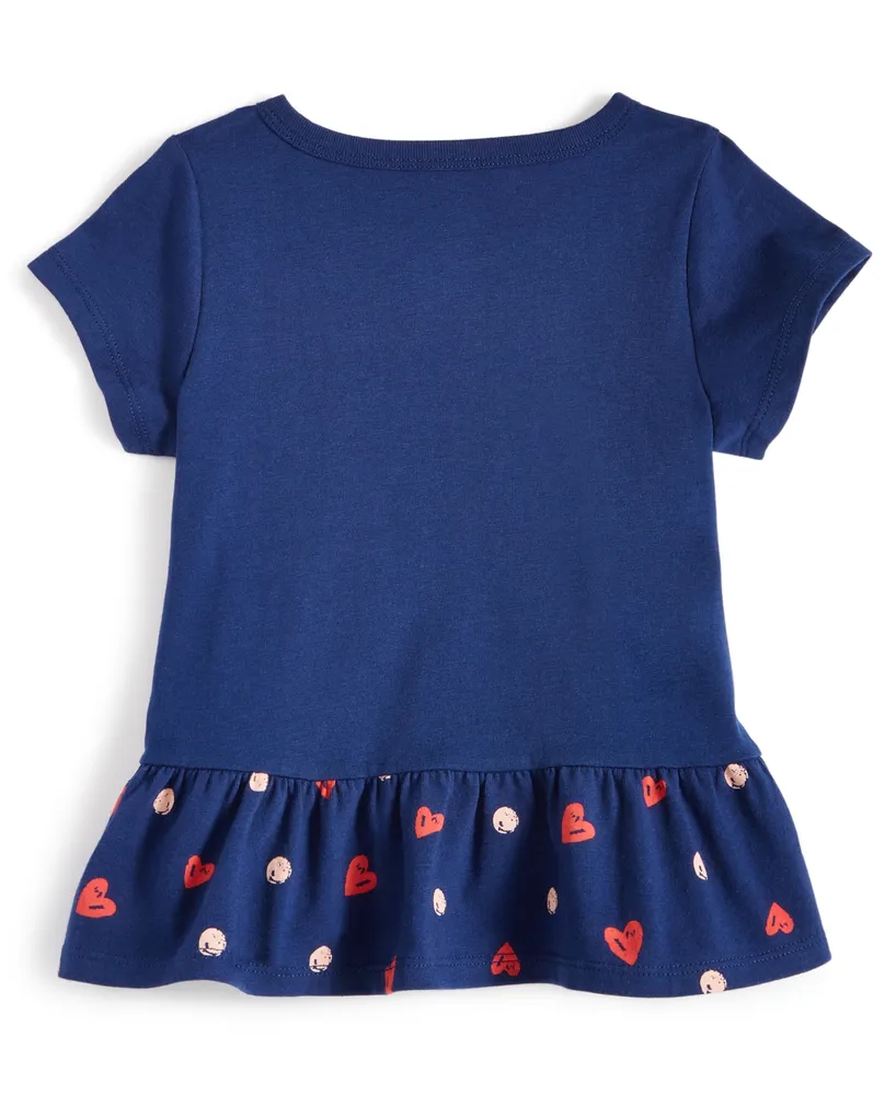 First Impressions Baby Girls Heart Pocket Short Sleeve T Shirt, Created for Macy's