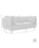 Armen Living Serenity 79" Polyester with Metal Legs Sofa