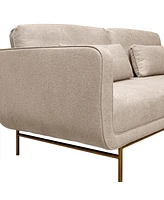 Armen Living Lilou 77" Polyester, Nylon with Metal Legs Sofa