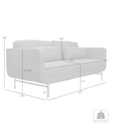 Armen Living Lilou 77" Polyester with Metal Legs Sofa