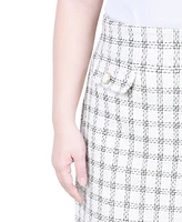 Ny Collection Petite Slim Tweed Double Knit Skirt