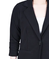 Ny Collection Petite 3/4 Sleeve Knit Ottoman Blazer