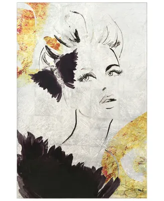 Empire Art Direct "gold-tone Woman 2" Reverse Printed Tempered Glass with Silver-Tone Leaf, 36" x 24" x 0.2"