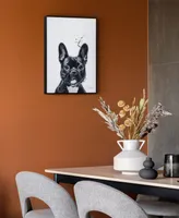 Empire Art Direct "French Bulldog" Pet Paintings on Printed Glass Encased with A Black Anodized Frame, 24" x 18" x 1"