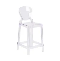 Emma+Oliver Ghost Counter Stool In Transparent Crystal With Tear Back