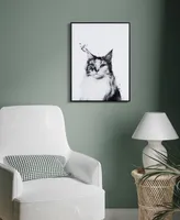 Empire Art Direct "Siberian Cat" Pet Paintings on Printed Glass Encased with A Black Anodized Frame, 24" x 18" x 1"