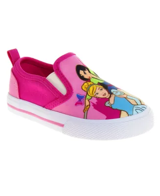 Disney Little Girls Princess Slip On Canvas Sneakers