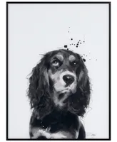 Empire Art Direct "Cocker Spaniel" Pet Paintings on Printed Glass Encased with A Black Anodized Frame, 24" x 18" x 1"