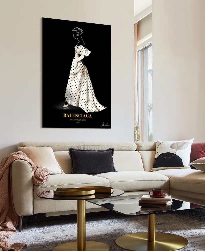 Empire Art Direct "B Fashion White Look" Frameless Free Floating Reverse Printed Tempered Glass Wall Art, 48" x 32" x 0.2"