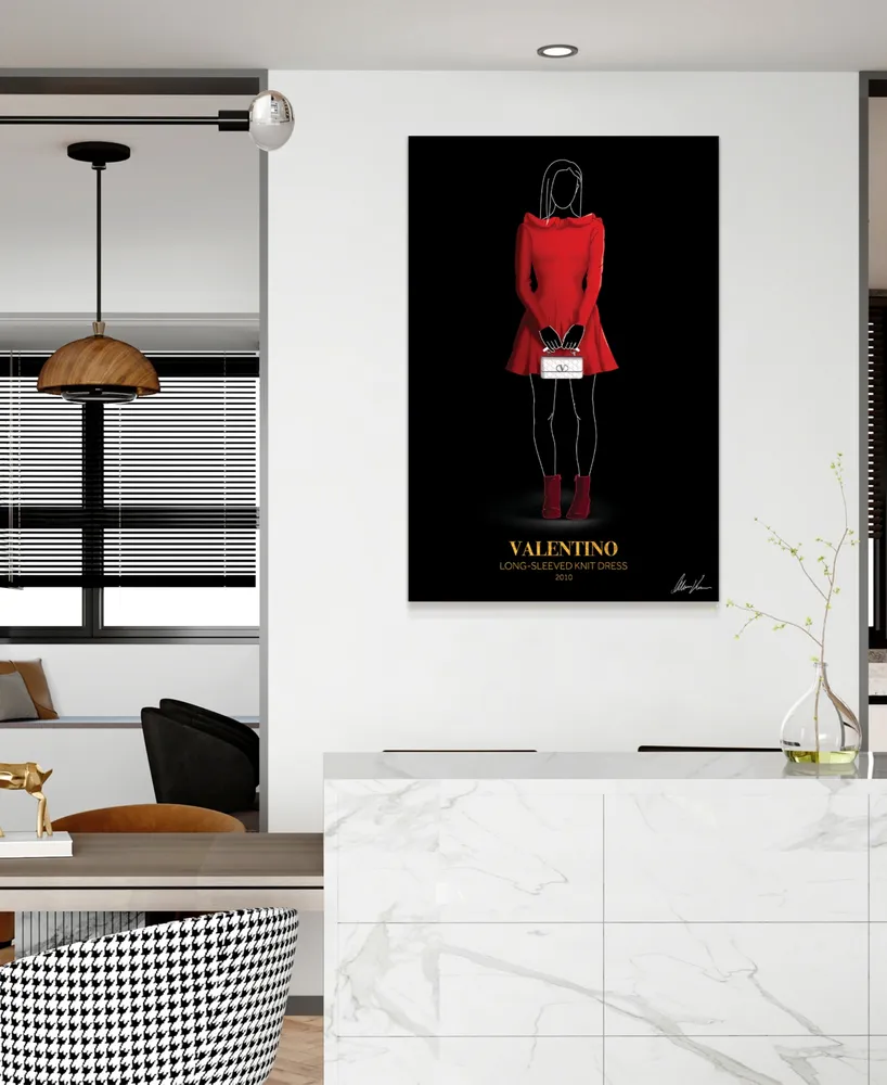 Empire Art Direct "V Fashion Red Look" Frameless Free Floating Reverse Printed Tempered Glass Wall Art, 48" x 32" x 0.2"