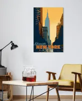 Empire Art Direct "New York Minute" Frameless Free Floating Tempered Glass Panel Graphic Wall Art, 36" x 24" x 0.2" - Multi