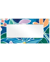 Empire Art Direct "Tiki Square" Rectangular Beveled Mirror on Free Floating Printed Tempered Art Glass, 72" x 36" x 0.4"