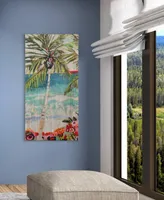 Empire Art Direct "Palm Tree Whimsy I" Fine Giclee Printed Directly on Hand Finished Ash Wood Wall Art, 48" x 24" x 1.5"