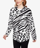 Ruby Rd. Petite Bold Animal Print Shacket Jacket