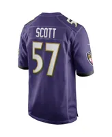 Men's Nike Bart Scott Purple Baltimore Ravens Game Retired Player Jersey