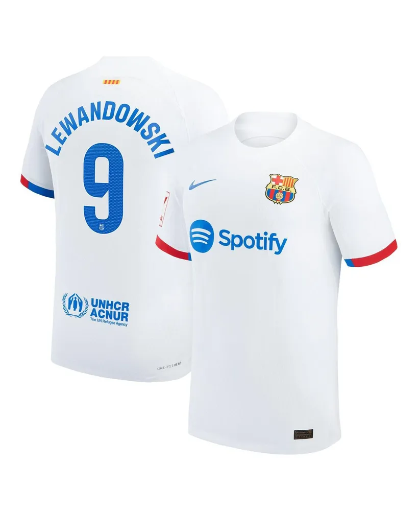 Men's Nike Robert Lewandowski White Barcelona 2023/24 Away Authentic Jersey