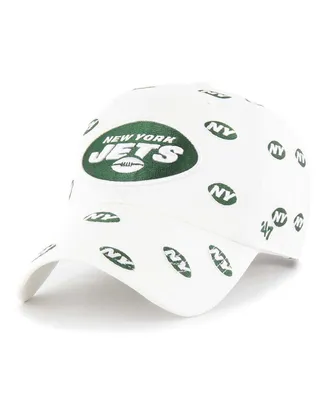 Men's and Women's '47 Brand White New York Jets Confetti Clean Up Adjustable Hat
