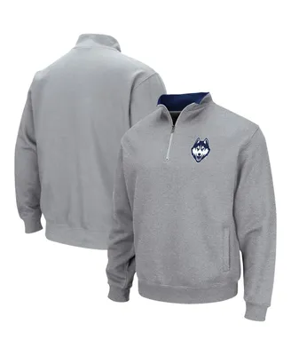 Men's Colosseum Heathered Gray UConn Huskies Tortugas Team Logo Quarter-Zip Jacket