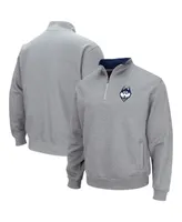 Men's Colosseum Heathered Gray UConn Huskies Tortugas Team Logo Quarter-Zip Jacket