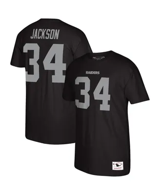 Men's Mitchell & Ness Bo Jackson Black Los Angeles Raiders Retired Player Name & Number T-shirt