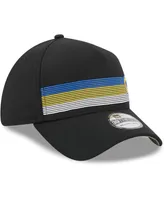 Men's New Era Black Los Angeles Rams Flawless Stripe 39THIRTY Flex Hat